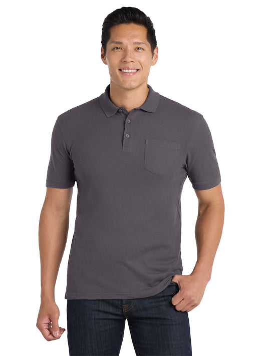 Men's Core Classic Pique Pocket Polo - K100P - Graphite