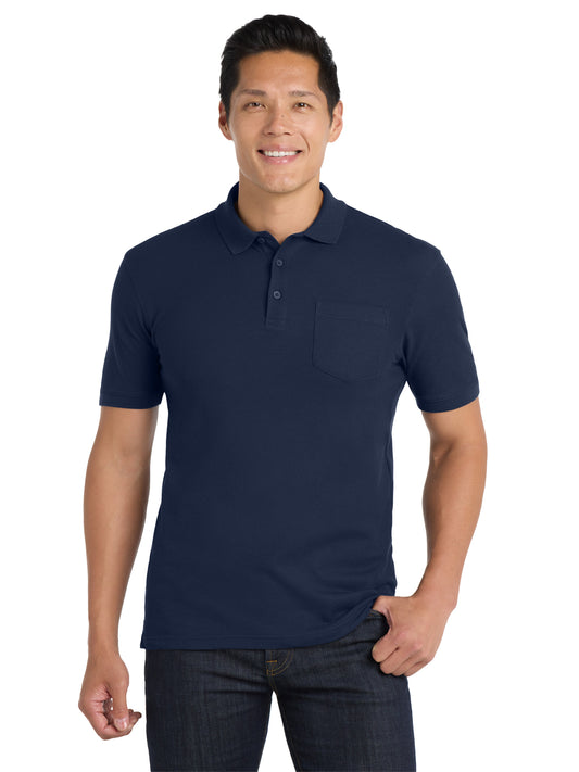 Men's Core Classic Pique Pocket Polo - K100P - River Blue Navy