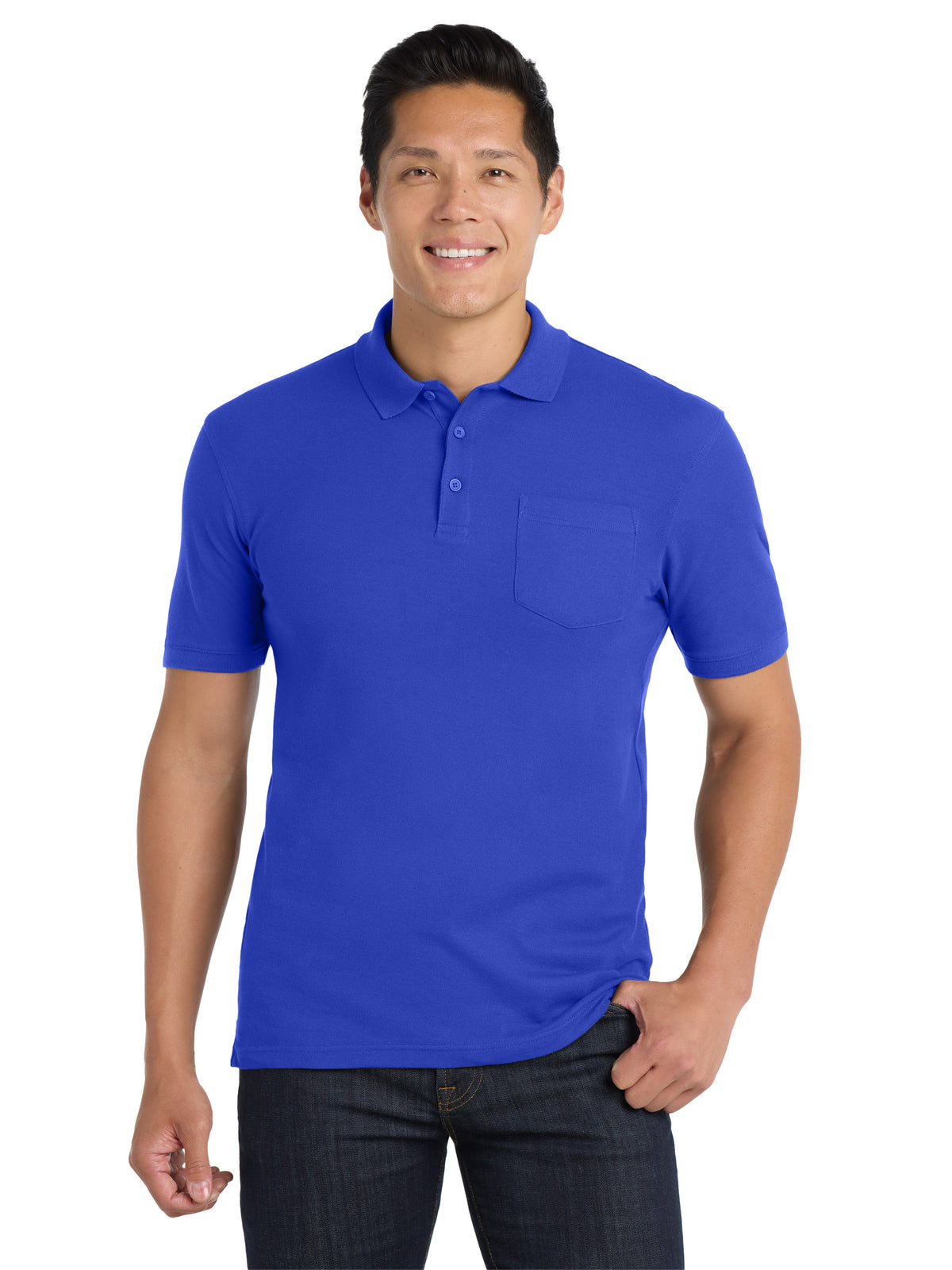 Men's Core Classic Pique Pocket Polo - K100P - True Royal