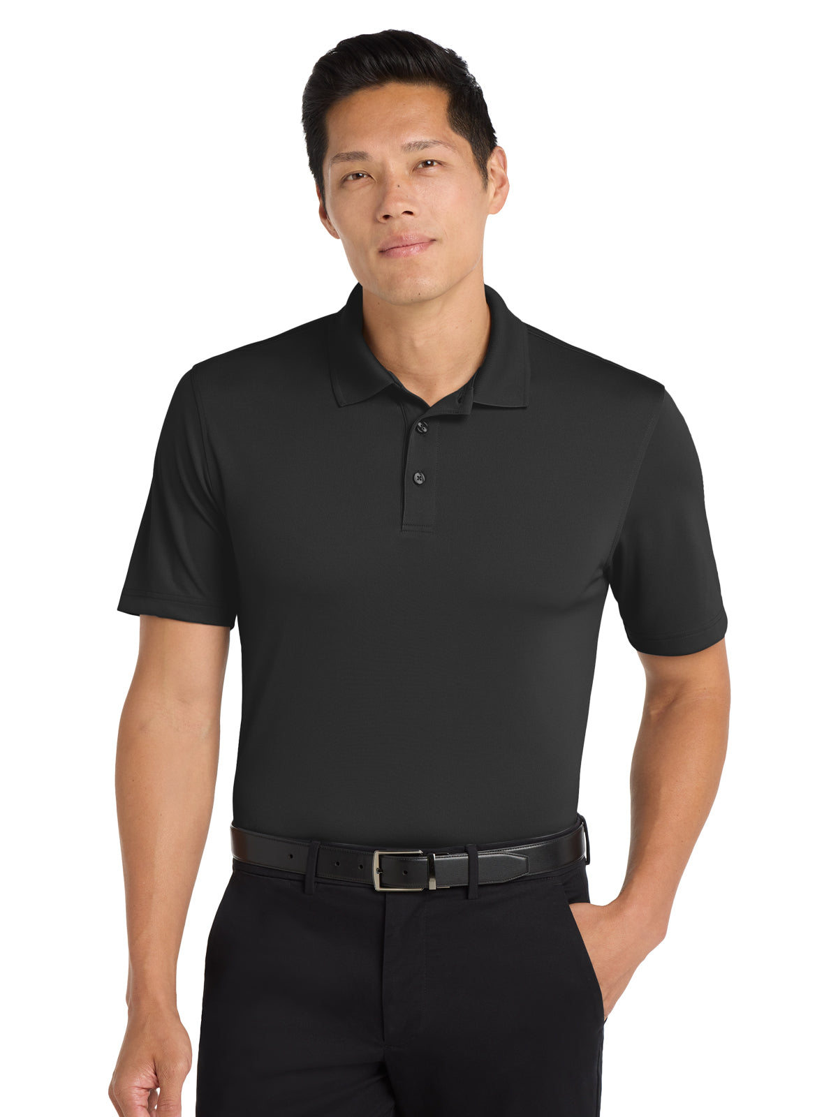 Men's Pocketless Micro-Mesh Polo - K110 - Deep Black