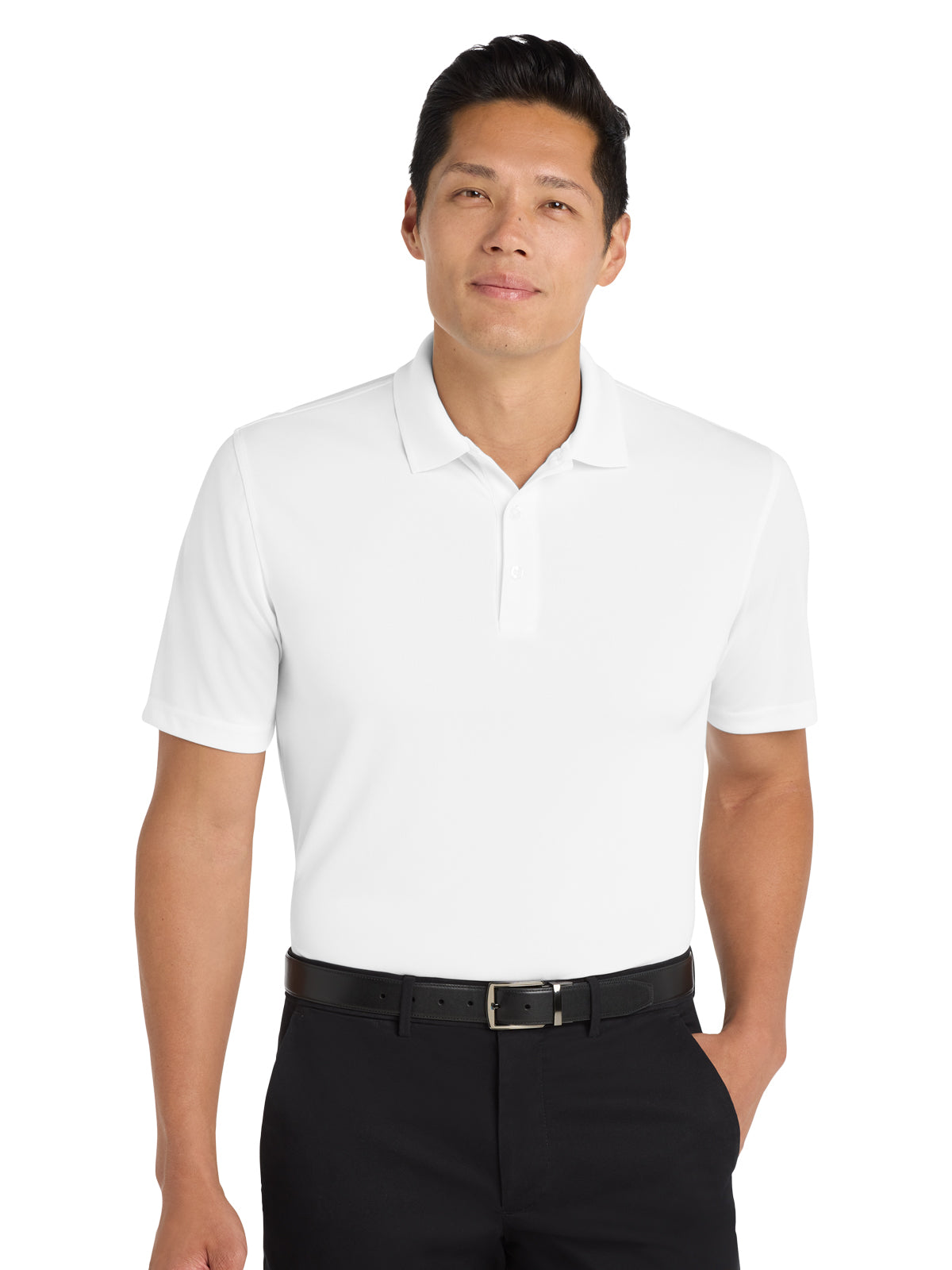 Men's Pocketless Micro-Mesh Polo - K110 - White