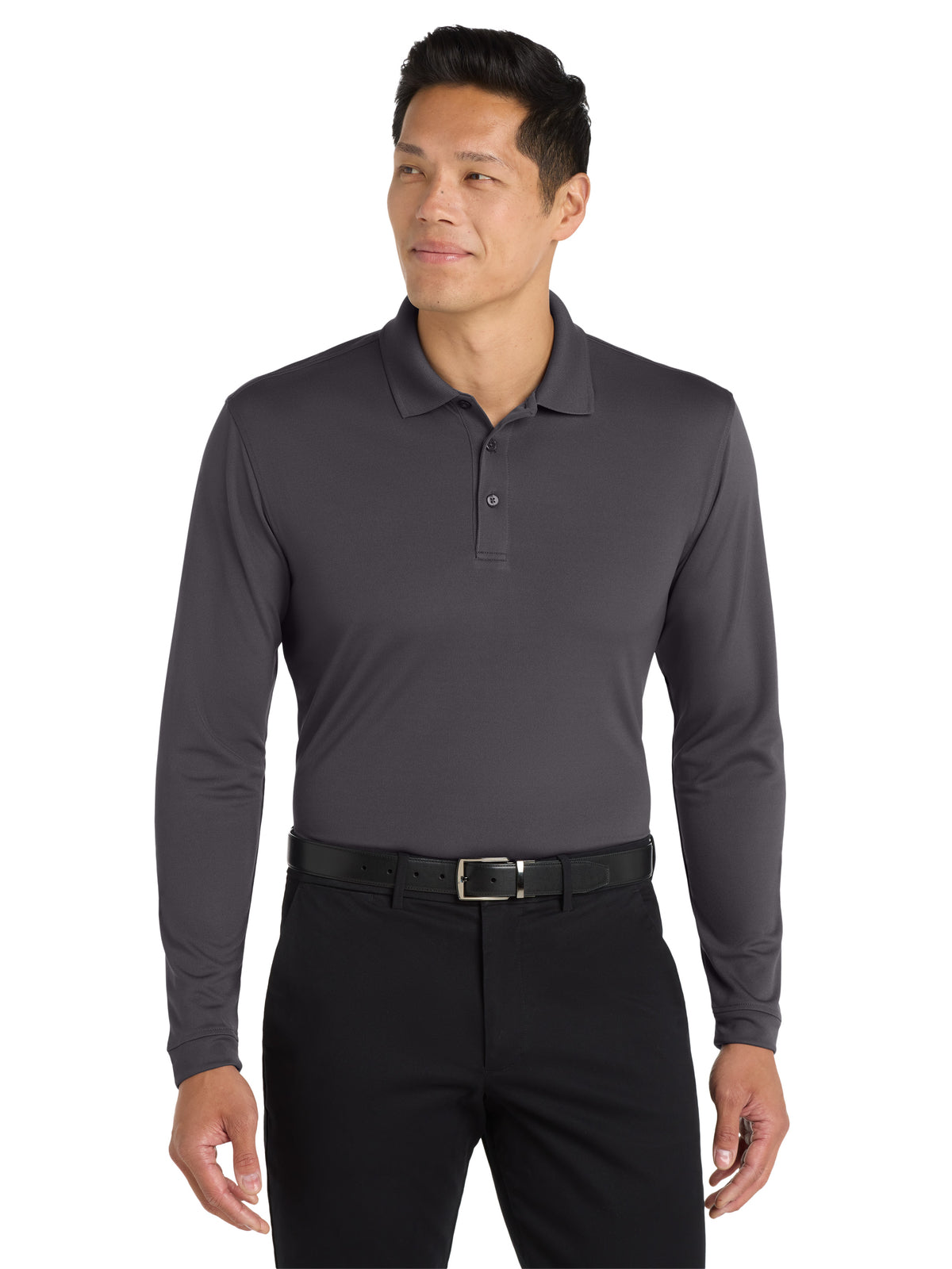 Men's Dry Zone UV Micro-Mesh Long Sleeve Polo - K110LS - Graphite
