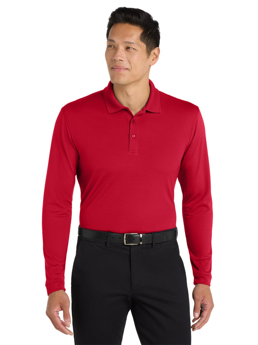 Men's Dry Zone UV Micro-Mesh Long Sleeve Polo - K110LS - Rich Red