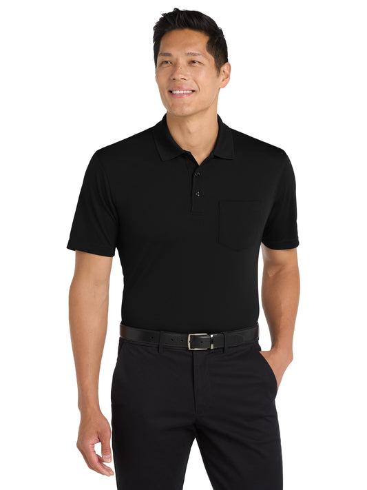 Men's Dry Zone UV Micro-Mesh Pocket Polo - K110P - Deep Black