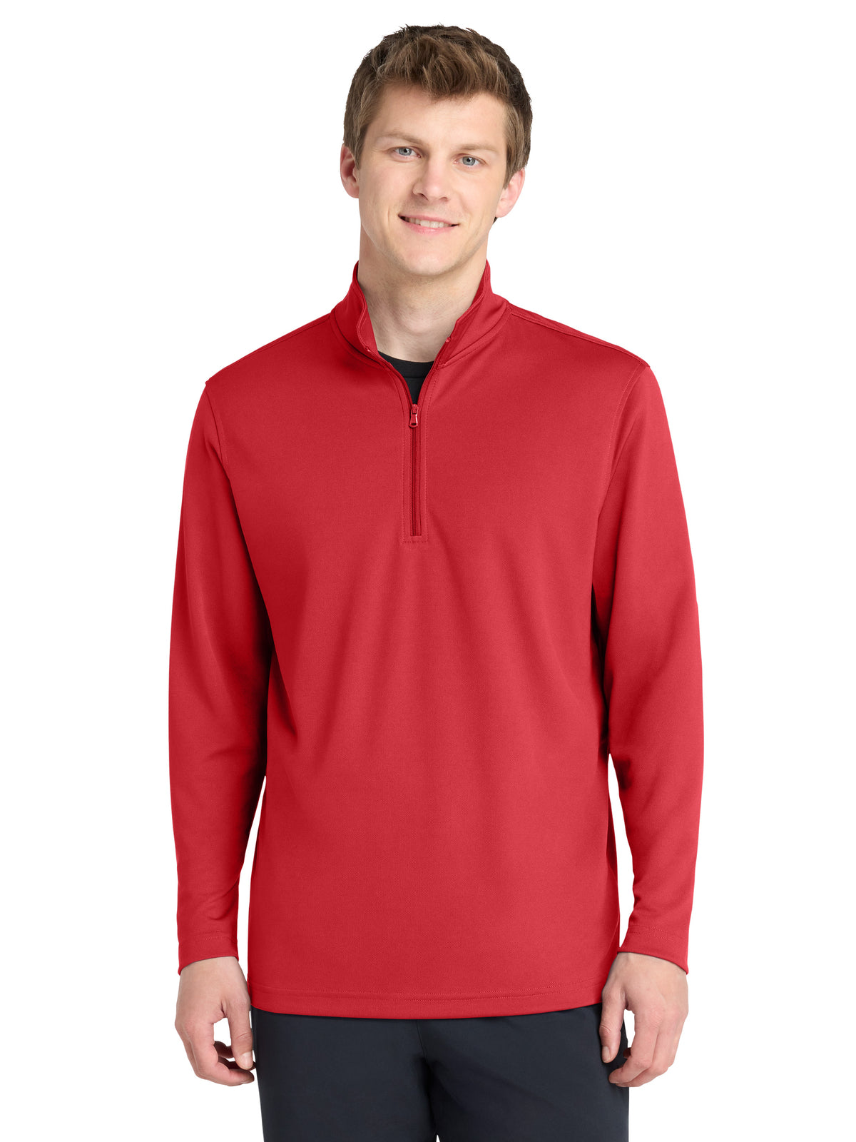 Men's Pocketless UV Micro-Mesh 1/4-Zip Sweatshirt - K112 - Rich Red