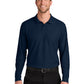 Men's Wearever Signature Pique Long Sleeve Polo - K200LS - River Blue Navy