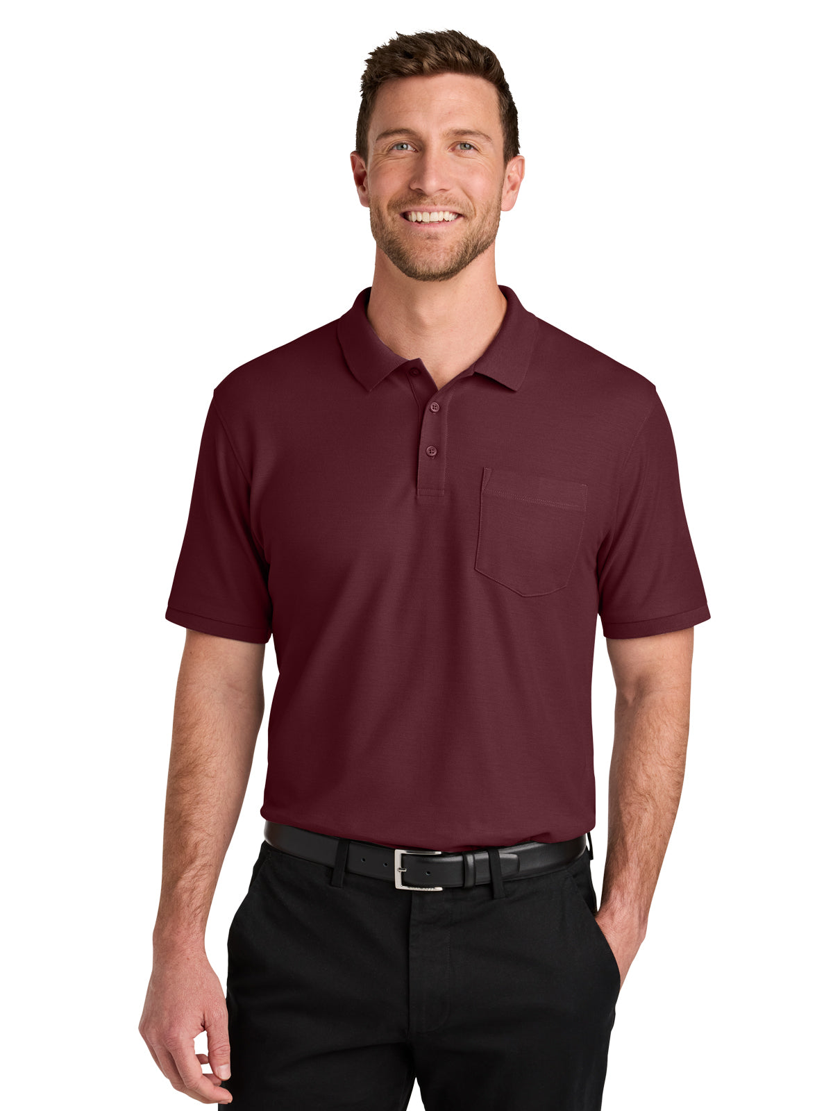 Men's 1-Pocket Wearever Signature Polo - K200P - Burgundy