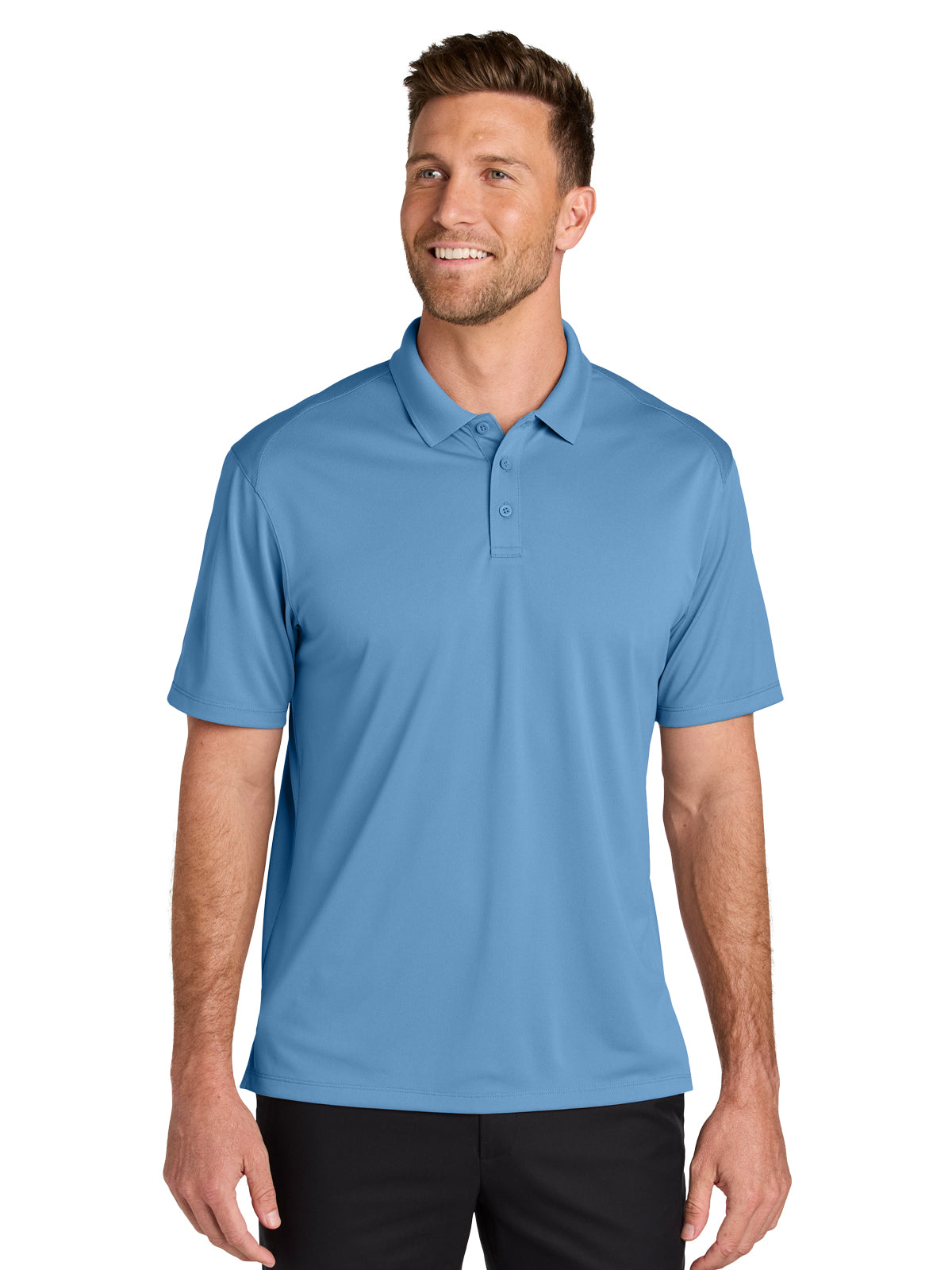 Men's Pocketless Moisture Wicking Polo - K240 - Carolina Blue