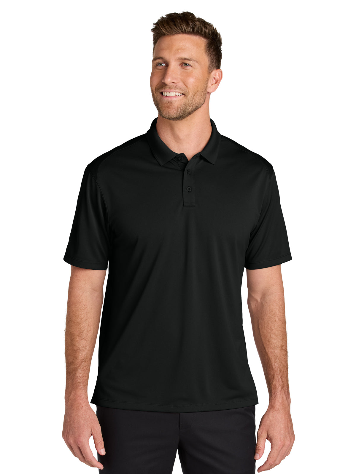 Men's Pocketless Moisture Wicking Polo - K240 - Deep Black