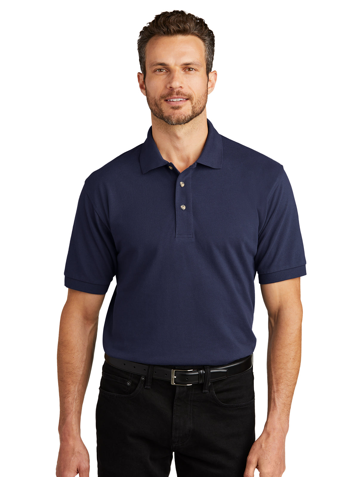 Men's Heavyweight Pique Polo - K420 - Navy