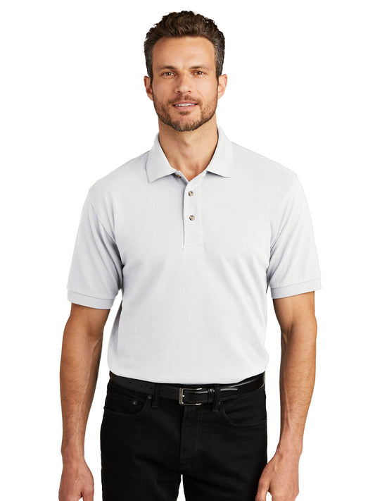 Men's Heavyweight Pique Polo - K420 - White