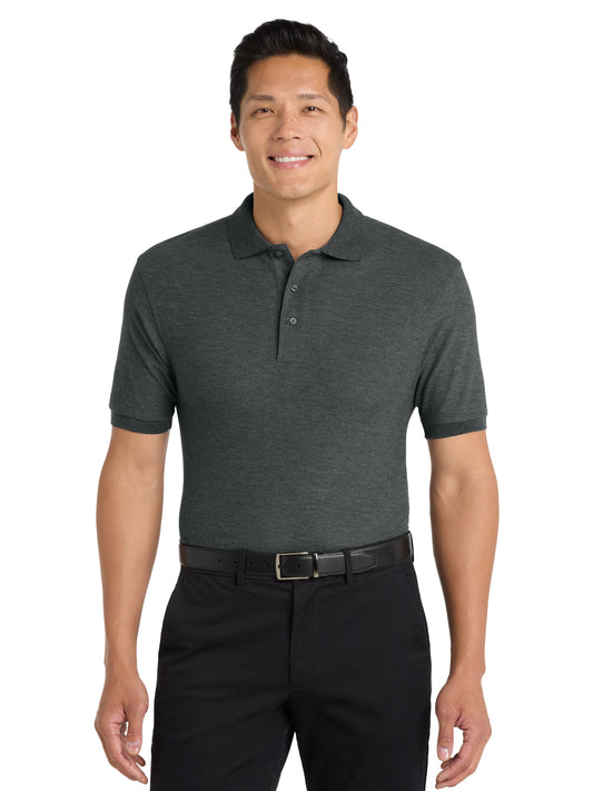 Men's Stretch Pique Polo - K500 - Charcoal Heather Grey