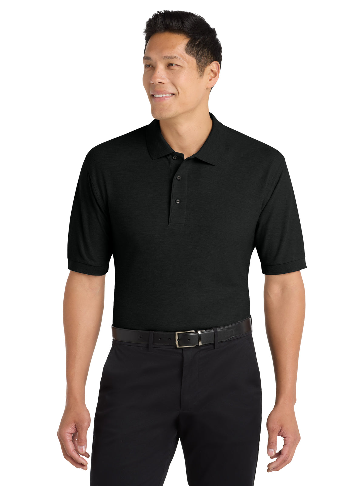 Men's Extended Size Silk Touch Polo - K500ES - Black
