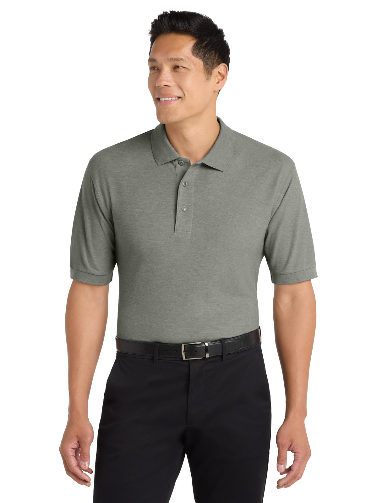 Men's Extended Size Silk Touch Polo - K500ES - Cool Grey