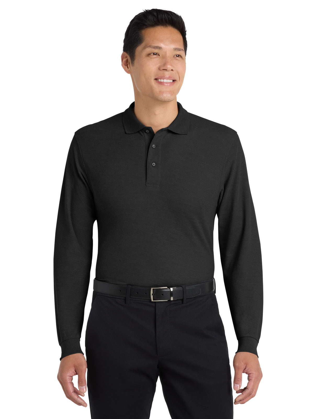 Men's Long Sleeve Polo - K500LS - Black