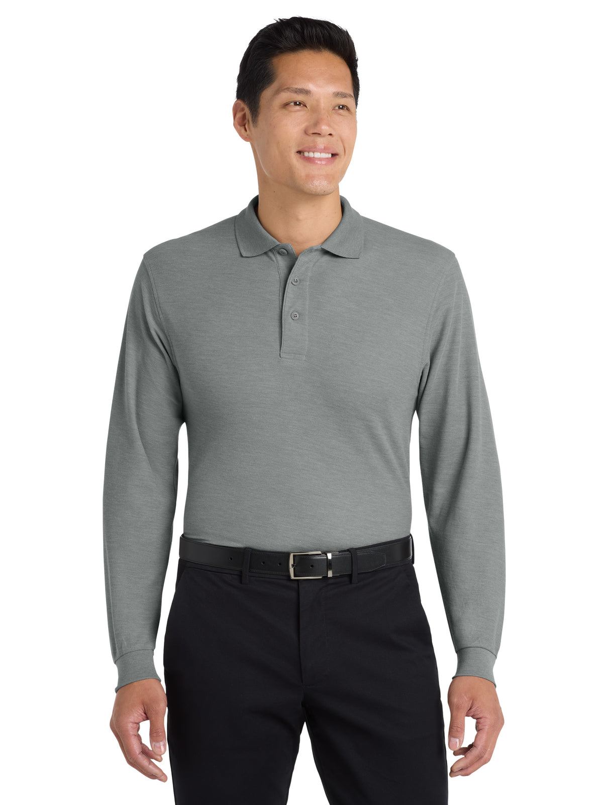 Men's Long Sleeve Polo - K500LS - Cool Grey