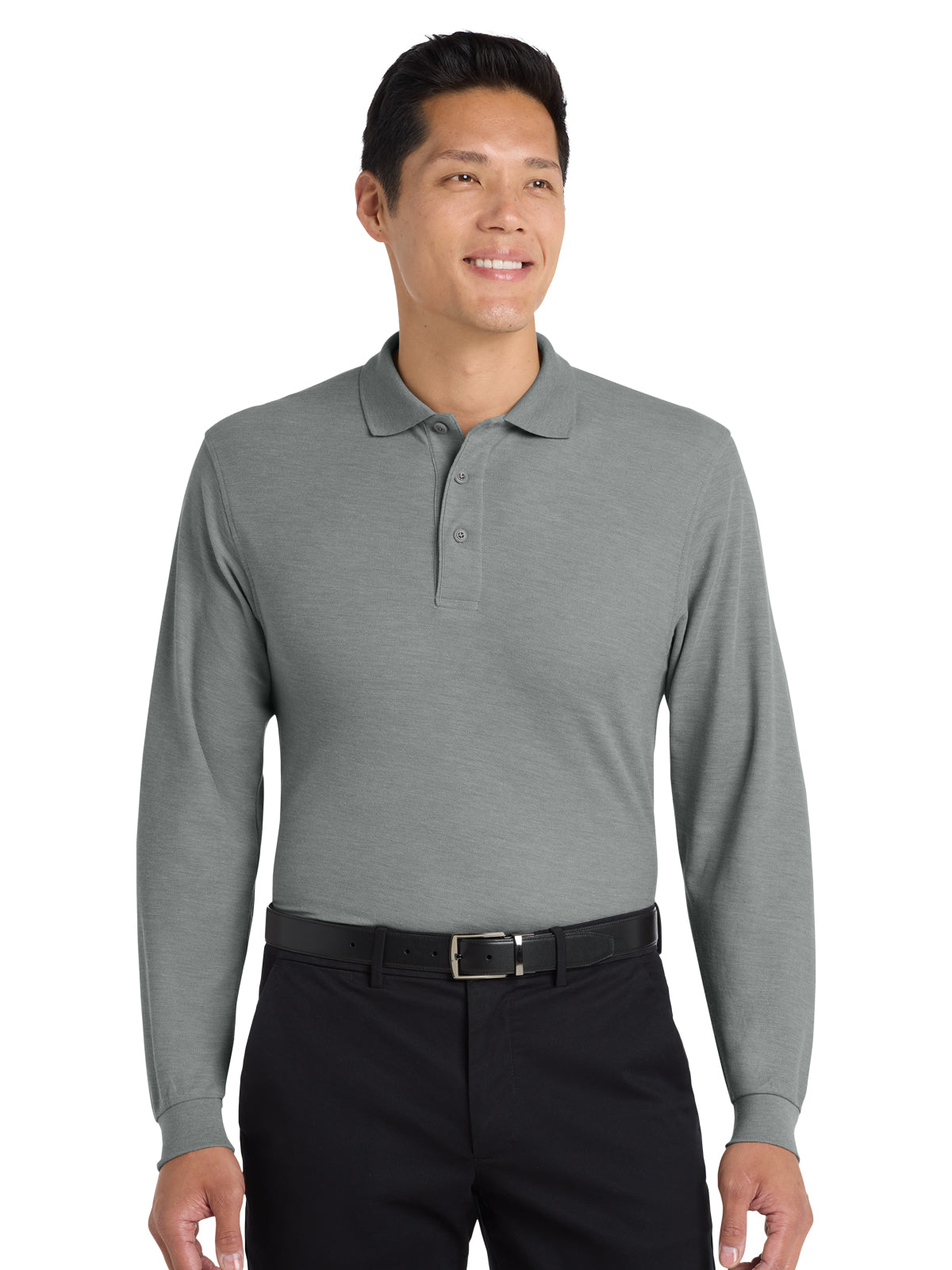 Men's Long Sleeve Polo - K500LS - Cool Grey