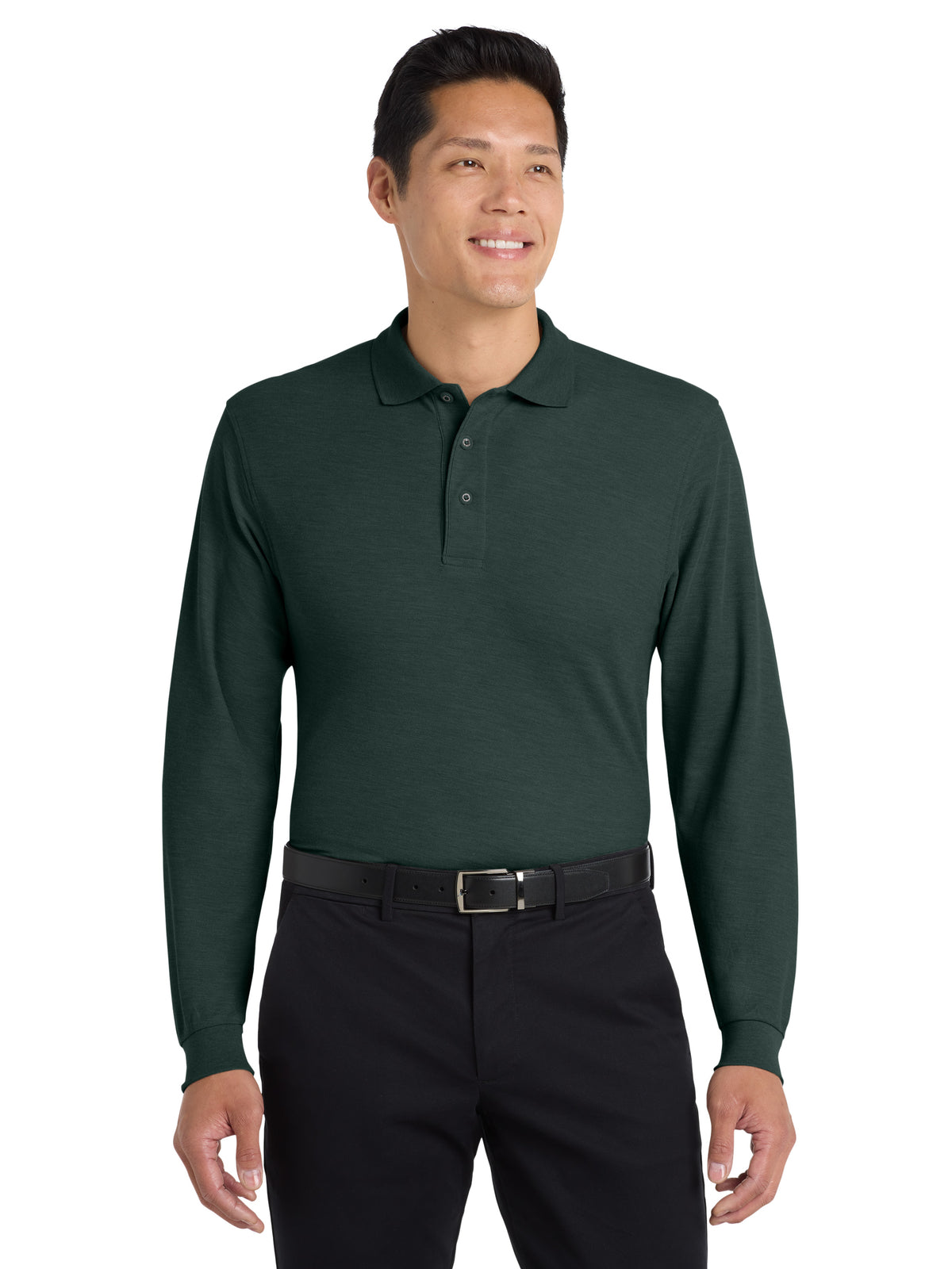 Men's Long Sleeve Polo - K500LS - Dark Green