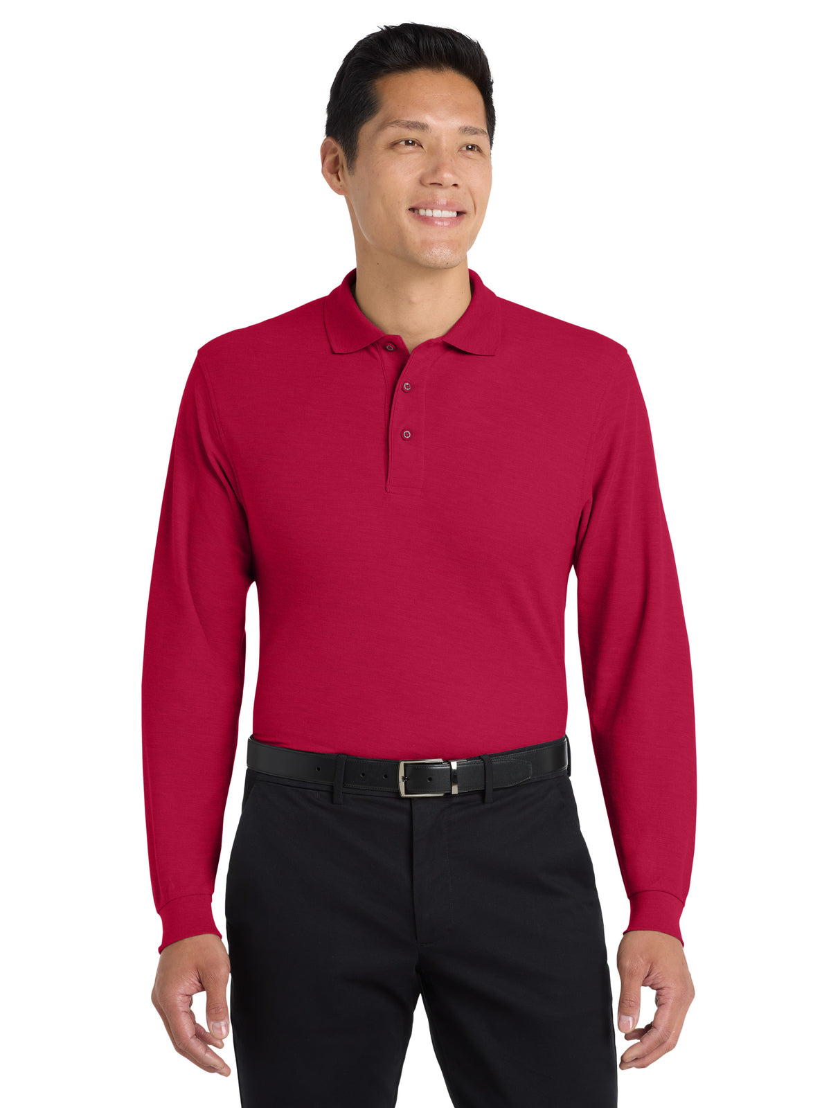 Men's Long Sleeve Polo - K500LS - Red