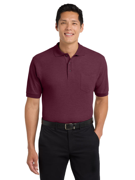 Men's Silk Touch Polo with Pocket - K500P - Burgundy