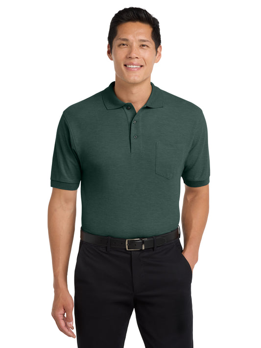 Men's Silk Touch Polo with Pocket - K500P - Dark Green