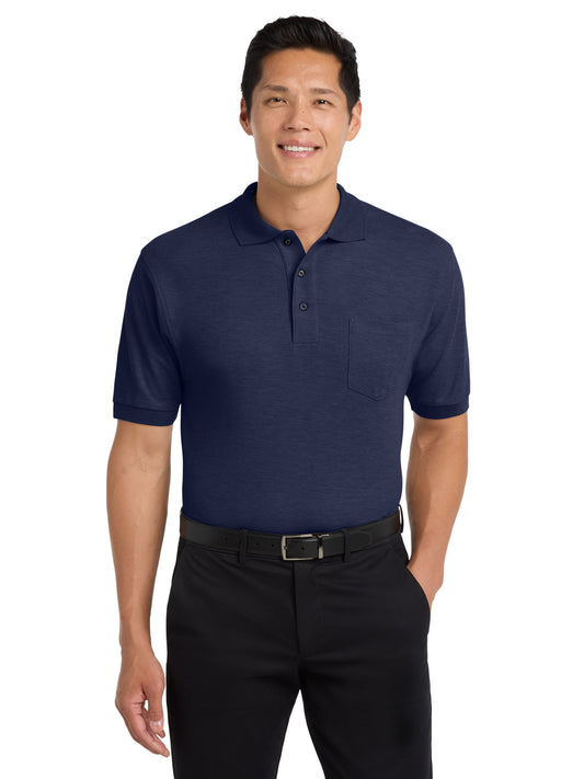 Men's Silk Touch Polo with Pocket - K500P - Navy
