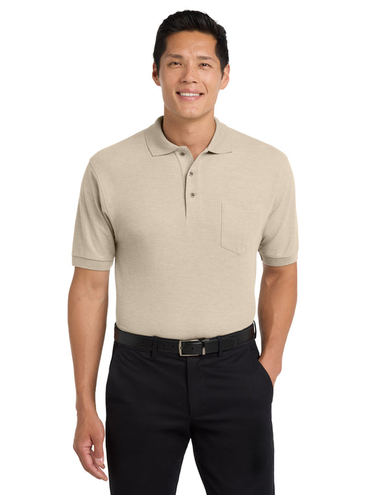 Men's Silk Touch Polo with Pocket - K500P - Stone
