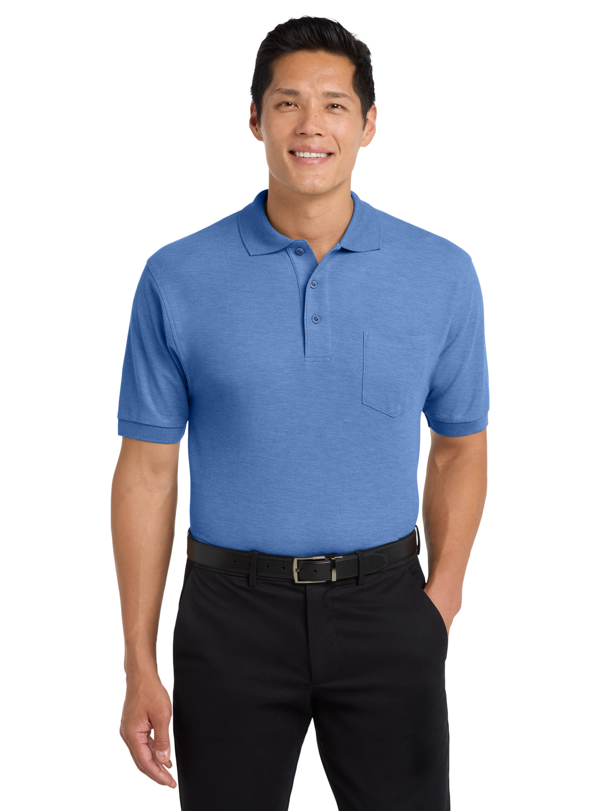 Men's Silk Touch Polo with Pocket - K500P - Ultramarine Blue