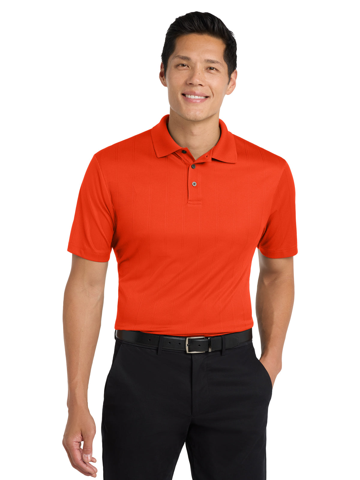 Men's Fine Jacquard Polo - K528 - Autumn Orange