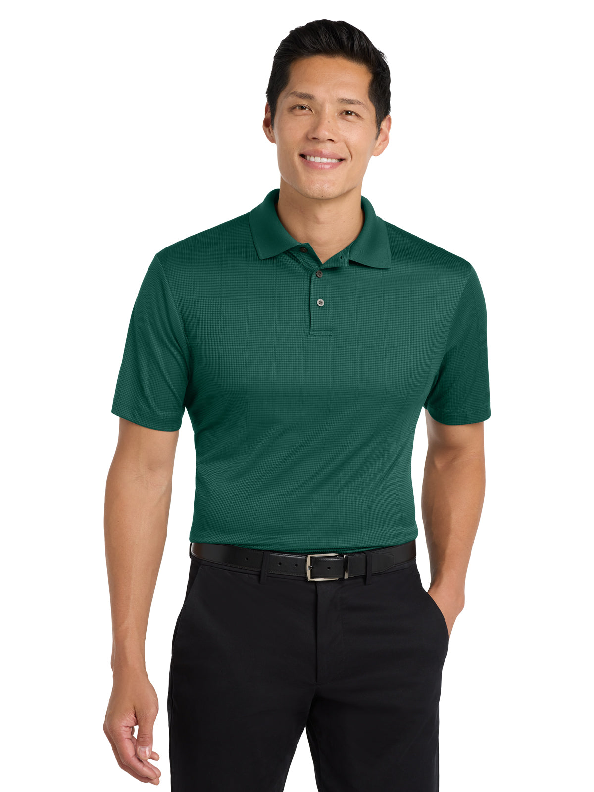 Men's Fine Jacquard Polo - K528 - Green Glen