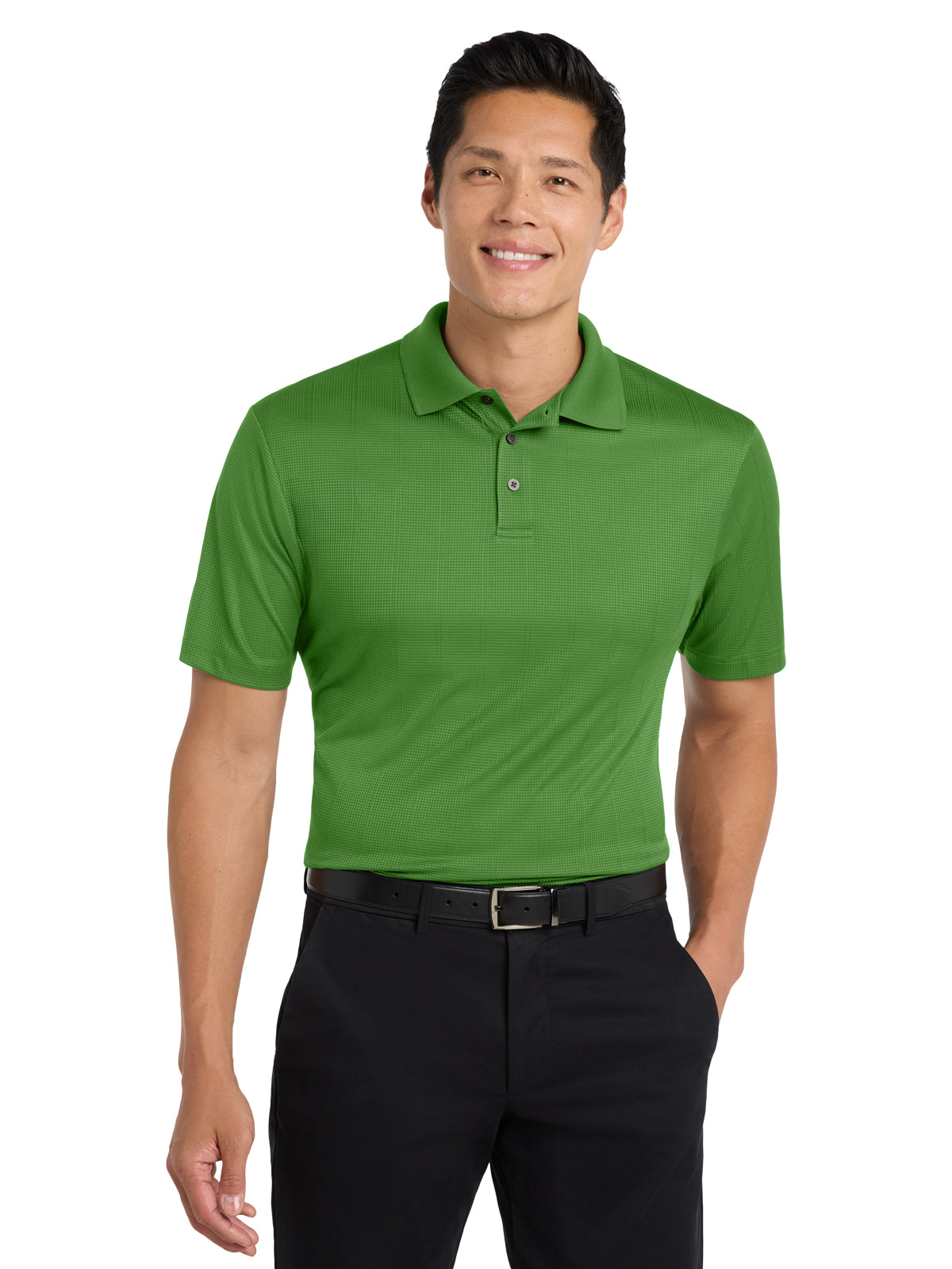 Men's Fine Jacquard Polo - K528 - Vine Green