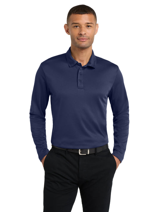 Men's Pocketless Performance Long Sleeve Polo - K540LS - Navy