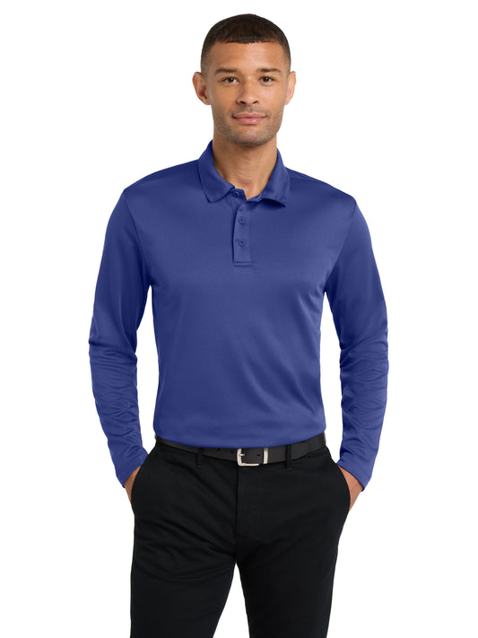 Men's Pocketless Performance Long Sleeve Polo - K540LS - Royal