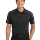 Men's Pocketless Colorblock Stripe Polo - K547 - Black/ Steel Grey