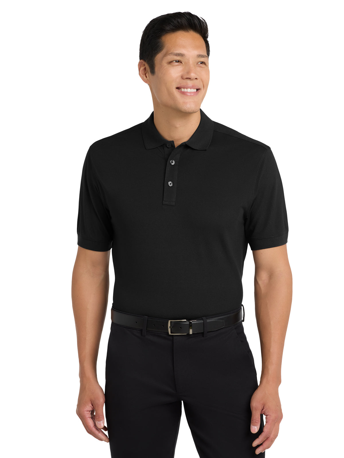 Men's Stretch Pique Polo - K555 - Black