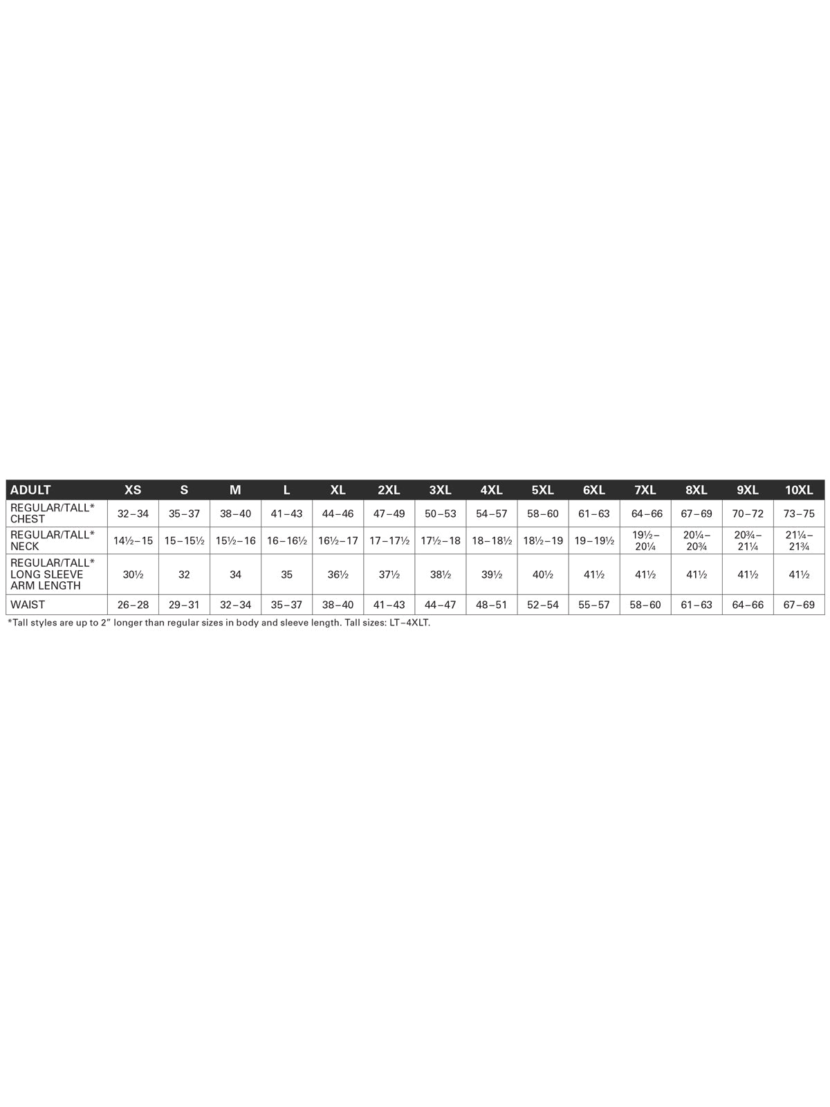 SIZECHART