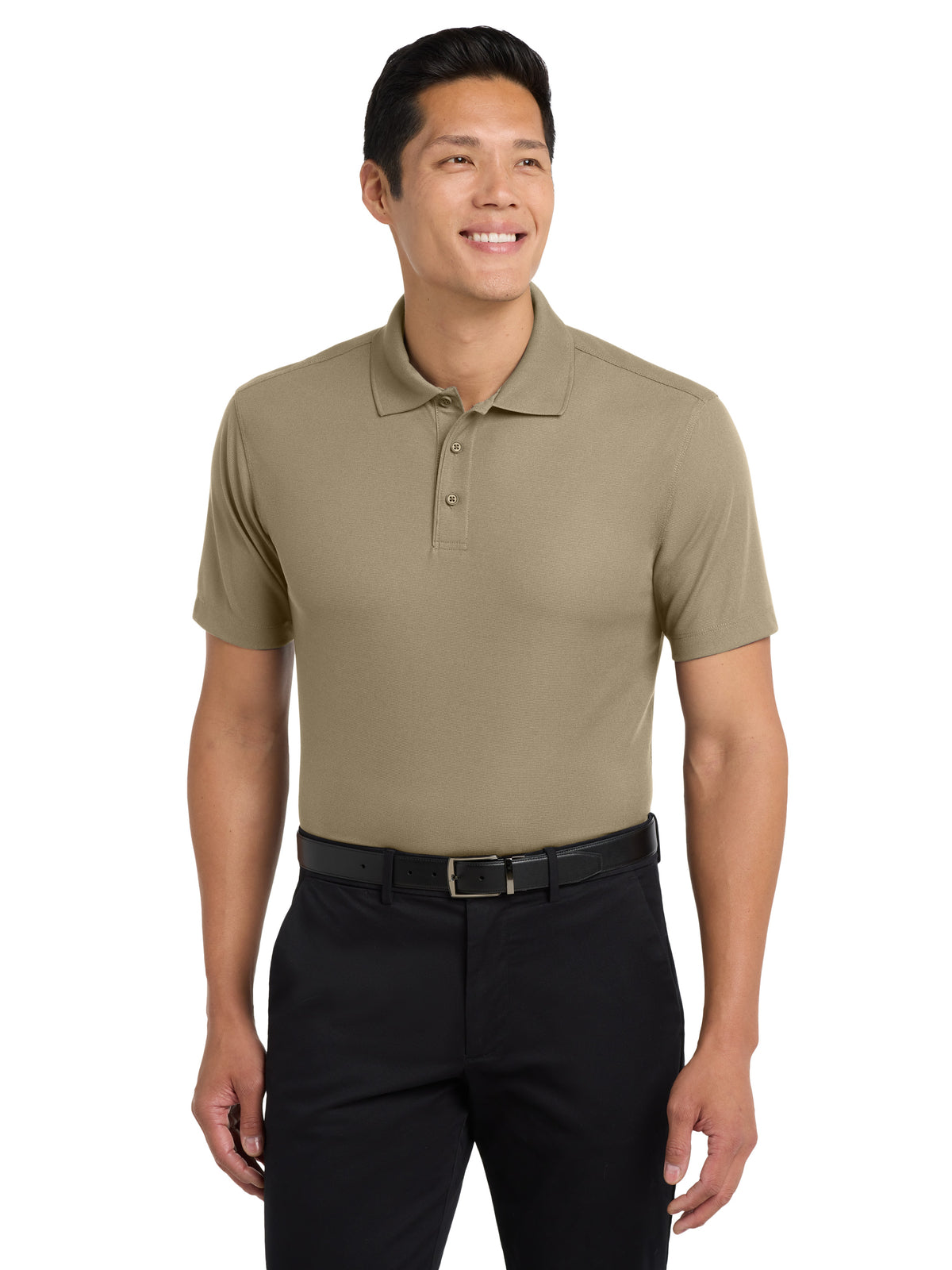 Men's Pocketless Dry Zone Grid Polo - K572 - Tan