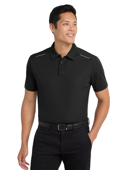 Men's Pinpoint Mesh Polo Shirt - K580 - Black