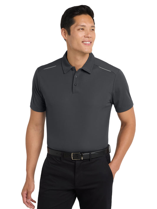 Men's Pinpoint Mesh Polo Shirt - K580 - Battleship Grey