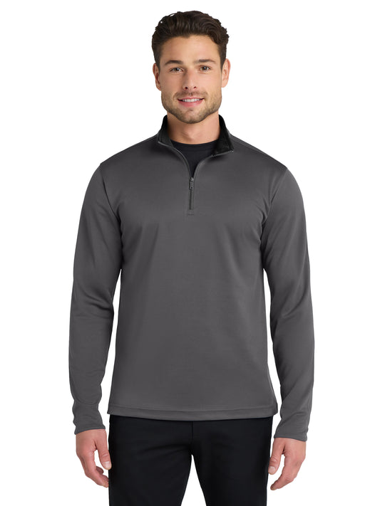 Men's Silk Touch Performance 1/4-Zip Sweatshirt - K584 - Steel Grey/ Black