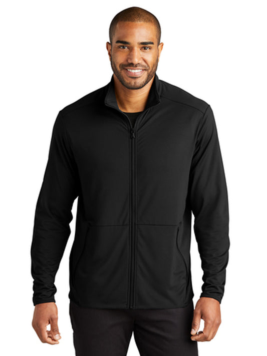 Men's 2-Pocket Stretch Fleece Full-Zip Jacket - K595 - Black