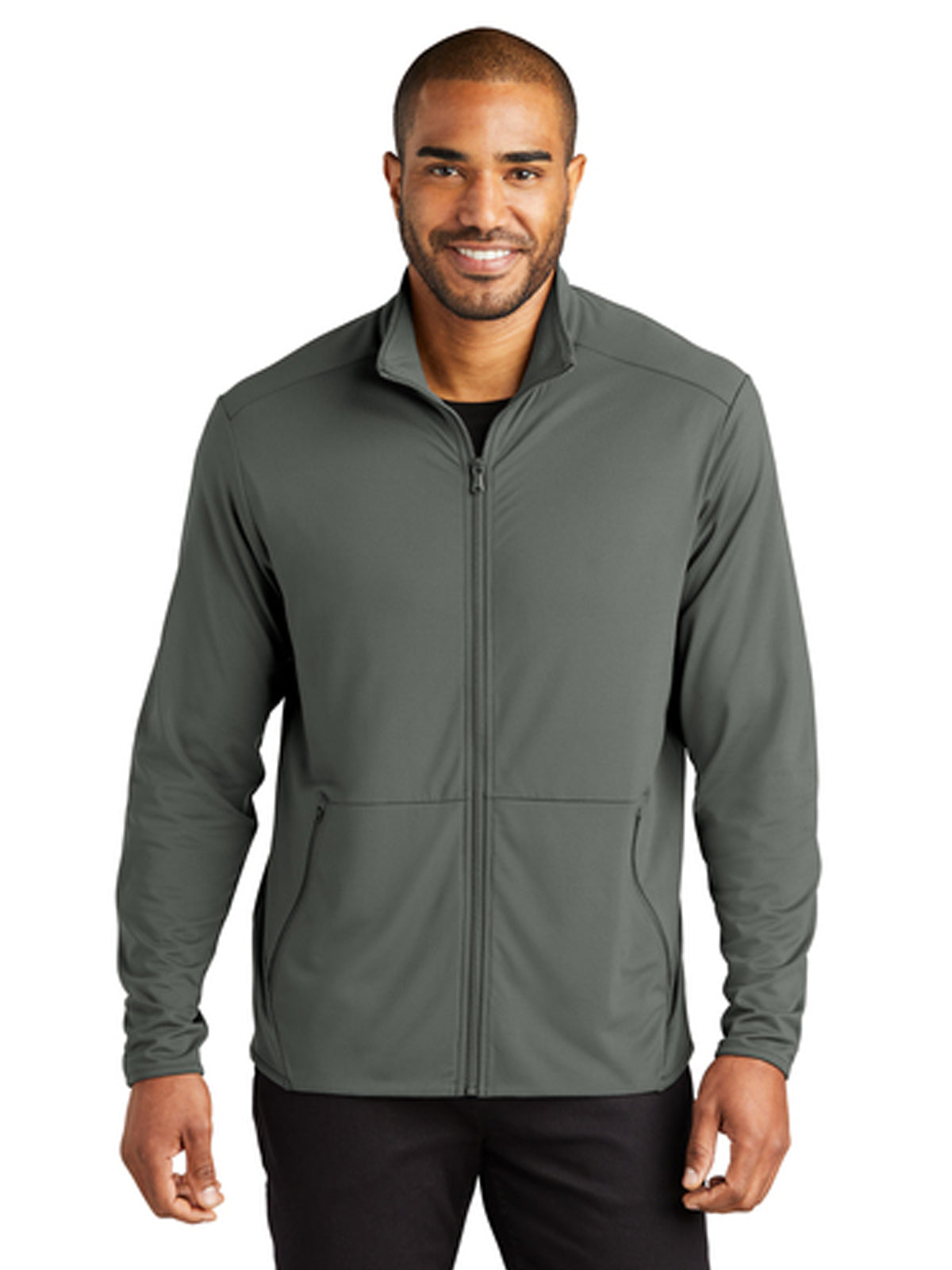 Men's 2-Pocket Stretch Fleece Full-Zip Jacket - K595 - Pewter