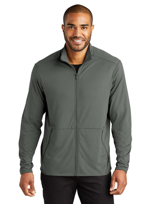 Men's 2-Pocket Stretch Fleece Full-Zip Jacket - K595 - Pewter