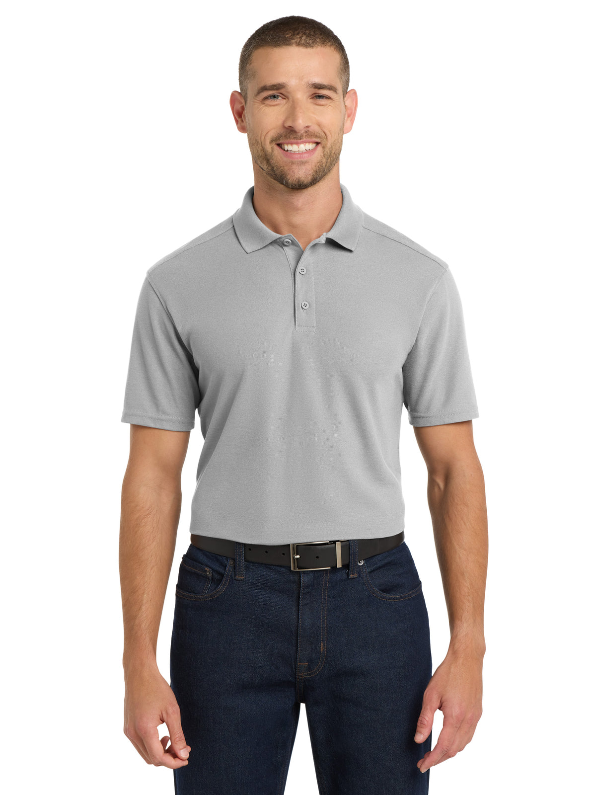 Men's Pocketless EZPerfomance Pique Polo - K600 - Gusty Grey