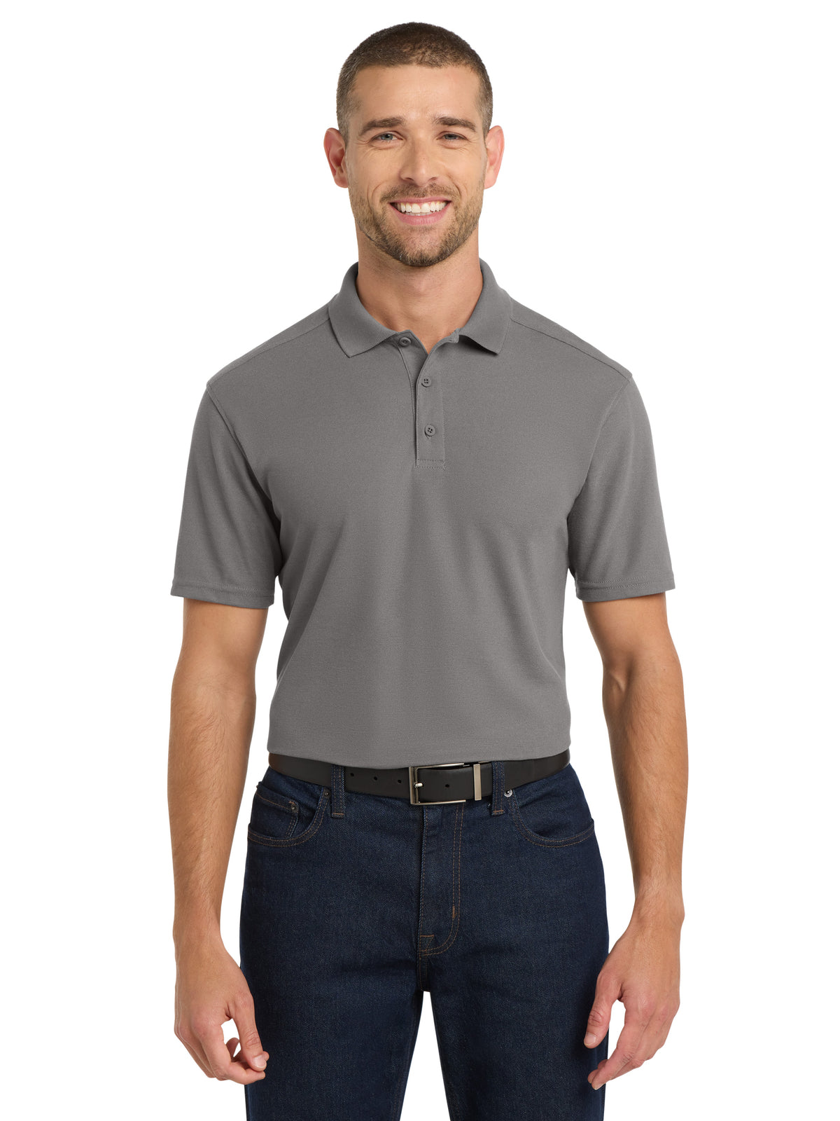 Men's Pocketless EZPerfomance Pique Polo - K600 - Sterling Grey