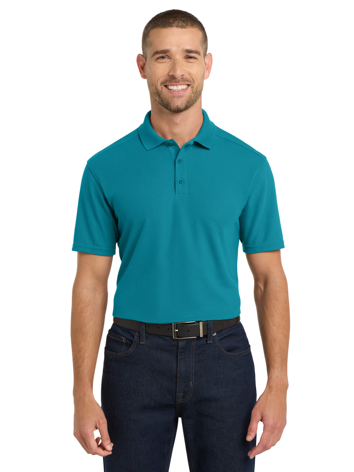 Men's Pocketless EZPerfomance Pique Polo - K600 - Teal