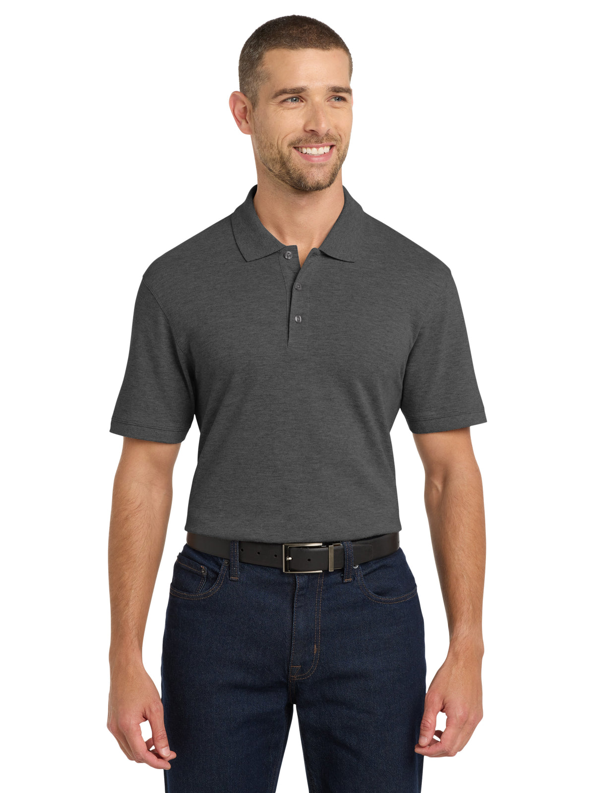 Men's EZCotton Polo - K8000 - Charcoal Heather