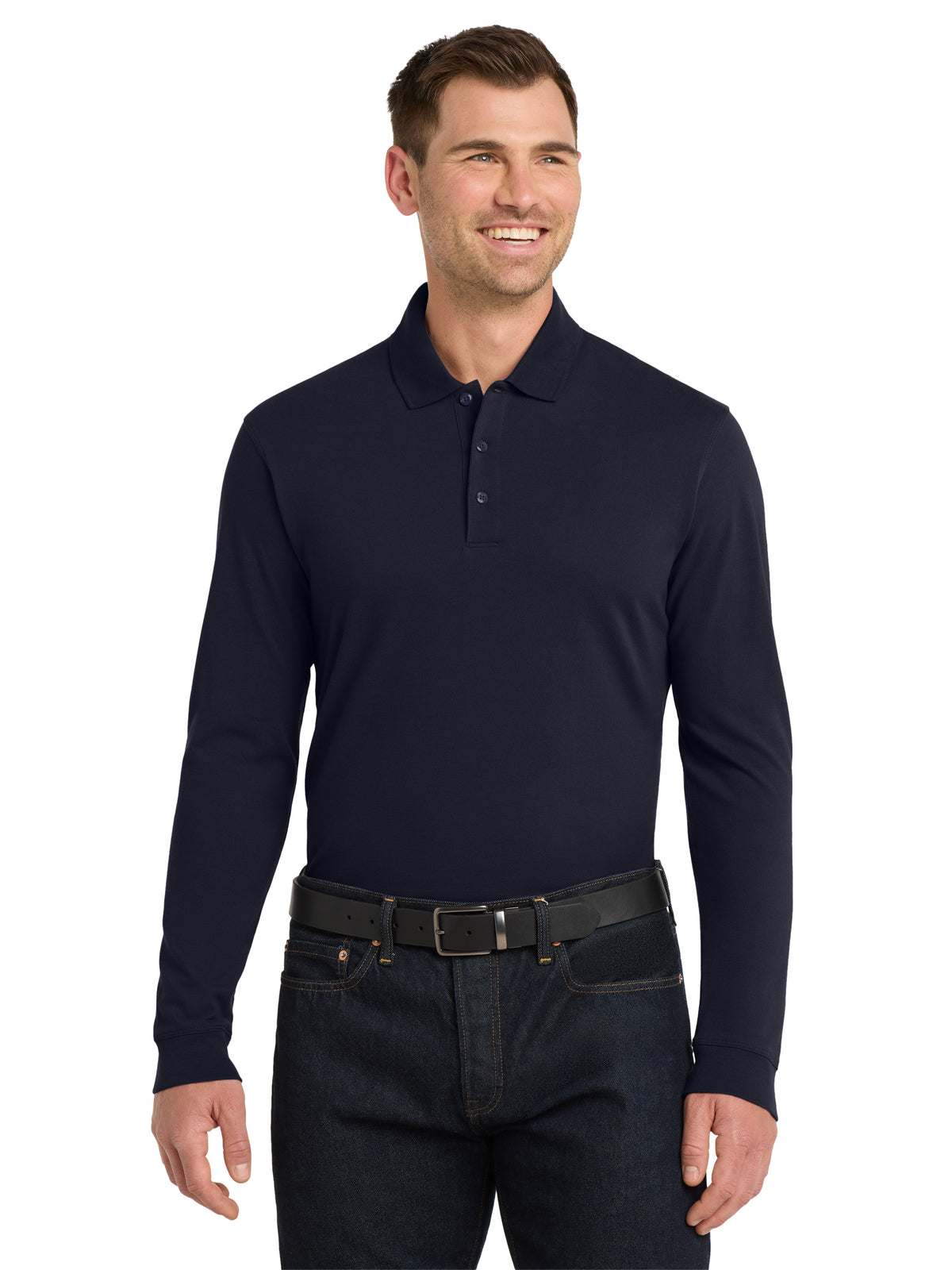 Men's EZCotton Long Sleeve Polo - K8000LS - Navy