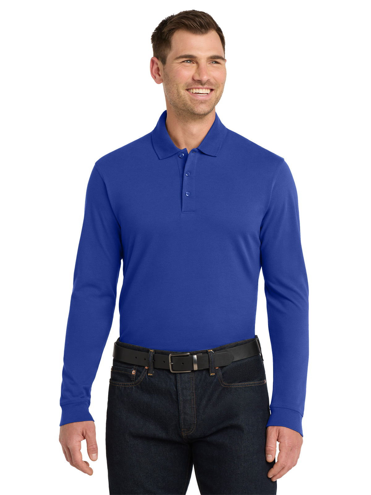 Men's EZCotton Long Sleeve Polo - K8000LS - True Royal