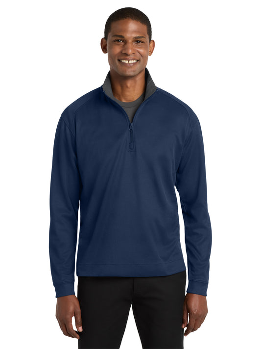 Men's Vertical Texture 1/4-Zip Sweatshirt - K805 - Regatta Blue/Iron Grey